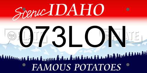 073LON Idaho License Plate