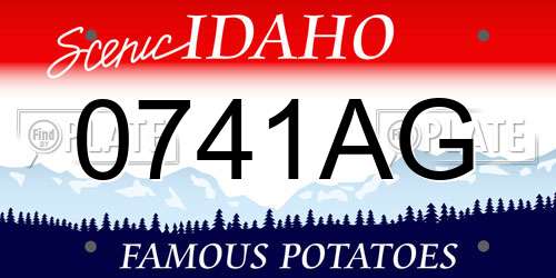 0741AG Idaho License Plate