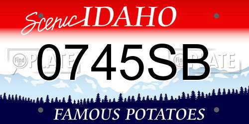 0745SB Idaho License Plate