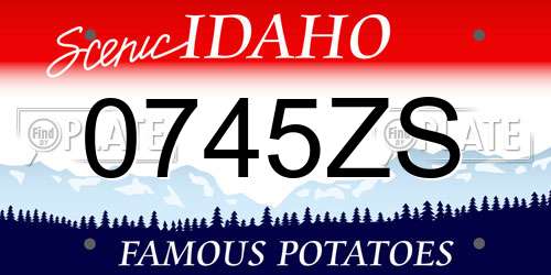0745ZS Idaho License Plate