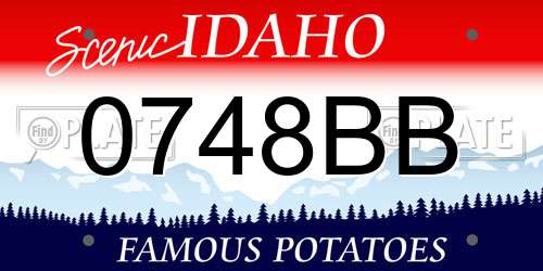 0748BB Idaho License Plate