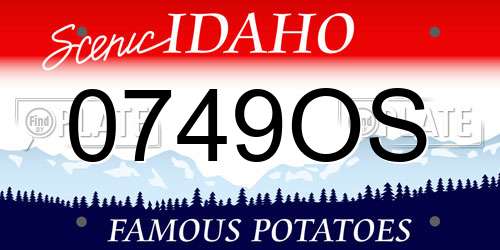 0749OS Idaho License Plate