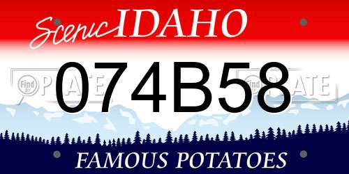 074B58 Idaho License Plate