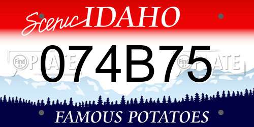 074B75 Idaho License Plate