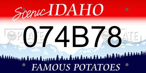 074B78 Idaho License Plate