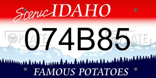 074B85 Idaho License Plate