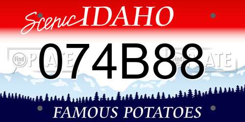 074B88 Idaho License Plate
