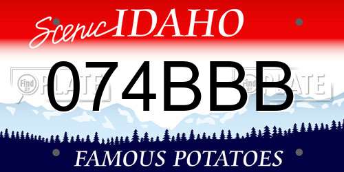 074BBB Idaho License Plate