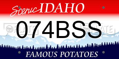 074BSS Idaho License Plate