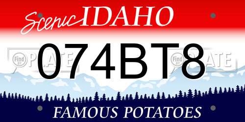 074BT8 Idaho License Plate