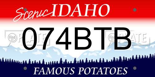 074BTB Idaho License Plate