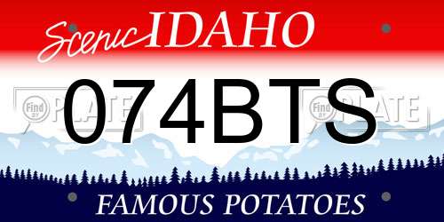 074BTS Idaho License Plate