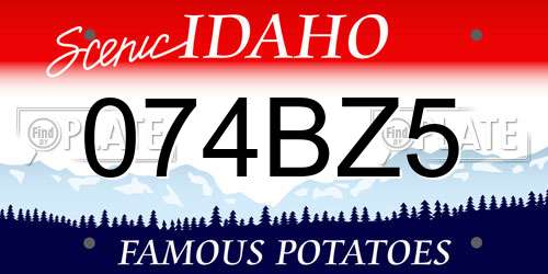 074BZ5 Idaho License Plate