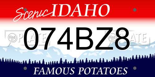074BZ8 Idaho License Plate