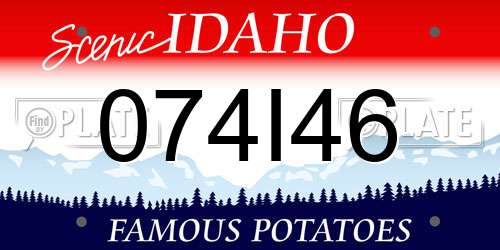 074I46 Idaho License Plate