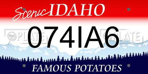 074IA6 Idaho License Plate
