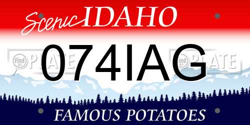 074IAG Idaho License Plate