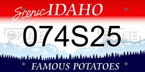074S25 Idaho License Plate
