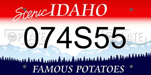 074S55 Idaho License Plate