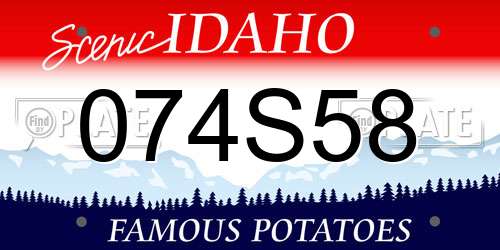 074S58 Idaho License Plate