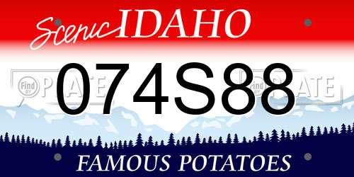 074S88 Idaho License Plate