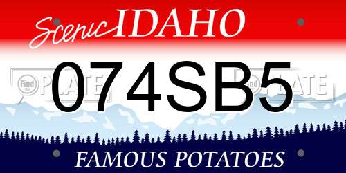 074SB5 Idaho License Plate