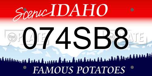 074SB8 Idaho License Plate