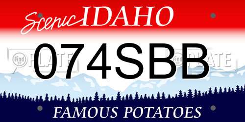 074SBB Idaho License Plate