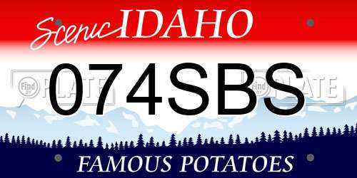 074SBS Idaho License Plate