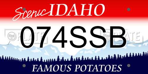 074SSB Idaho License Plate