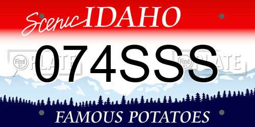 074SSS Idaho License Plate