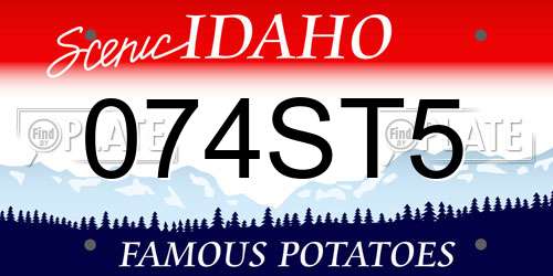 074ST5 Idaho License Plate