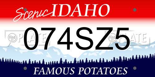 074SZ5 Idaho License Plate