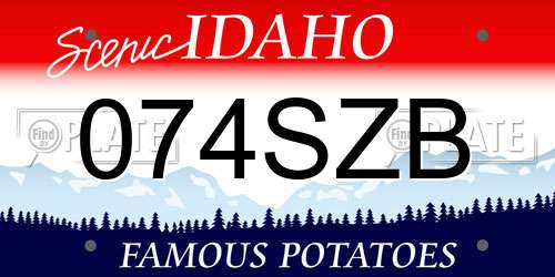 074SZB Idaho License Plate