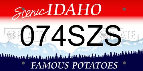 074SZS Idaho License Plate