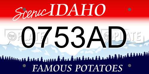0753AD Idaho License Plate