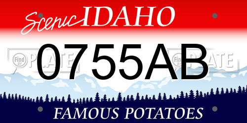 0755AB Idaho License Plate