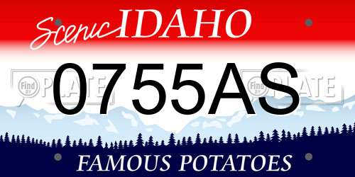 0755AS Idaho License Plate