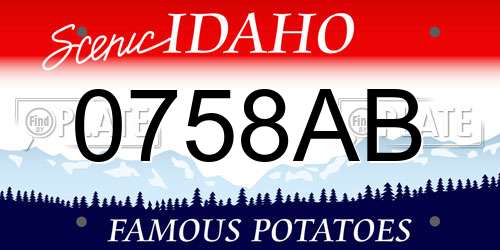 0758AB Idaho License Plate