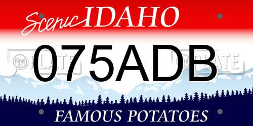 075ADB Idaho License Plate