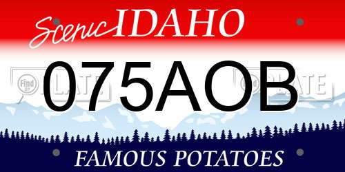 075AOB Idaho License Plate