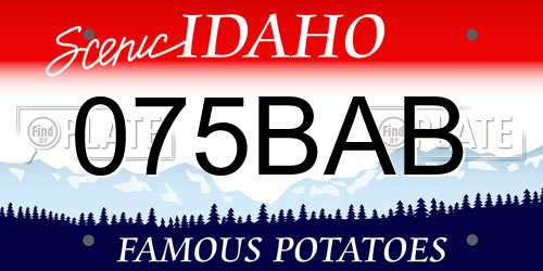 075BAB Idaho License Plate