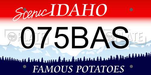 075BAS Idaho License Plate