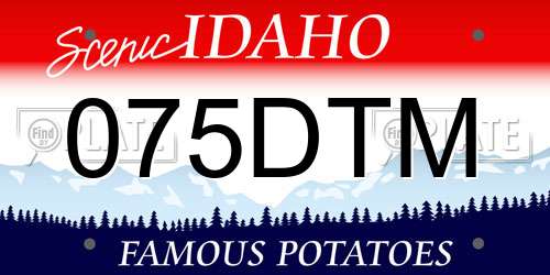 075DTM Idaho License Plate