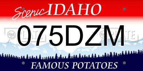 075DZM Idaho License Plate