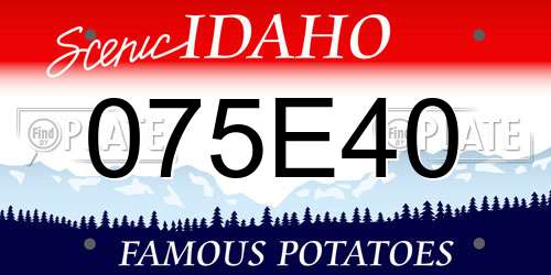 075E40 Idaho License Plate