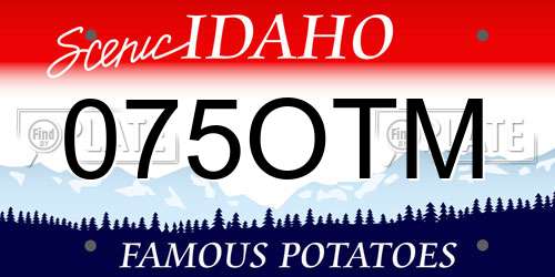 075OTM Idaho License Plate