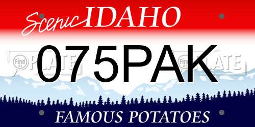 075PAK Idaho License Plate