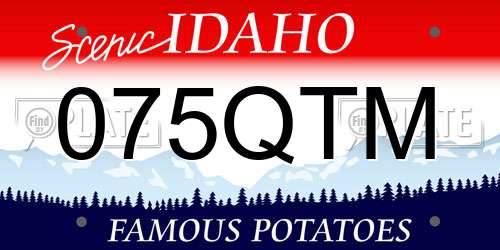 075QTM Idaho License Plate