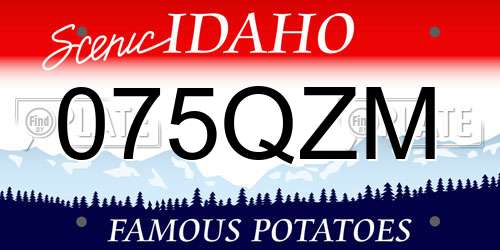 075QZM Idaho License Plate